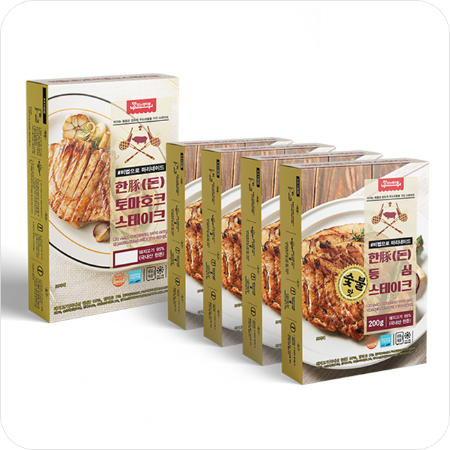 [맛있는테이블]캠퍼를 위한 특별구성 한돈등심스테이크 800g + 한돈토마호크 400g + 무료배송
