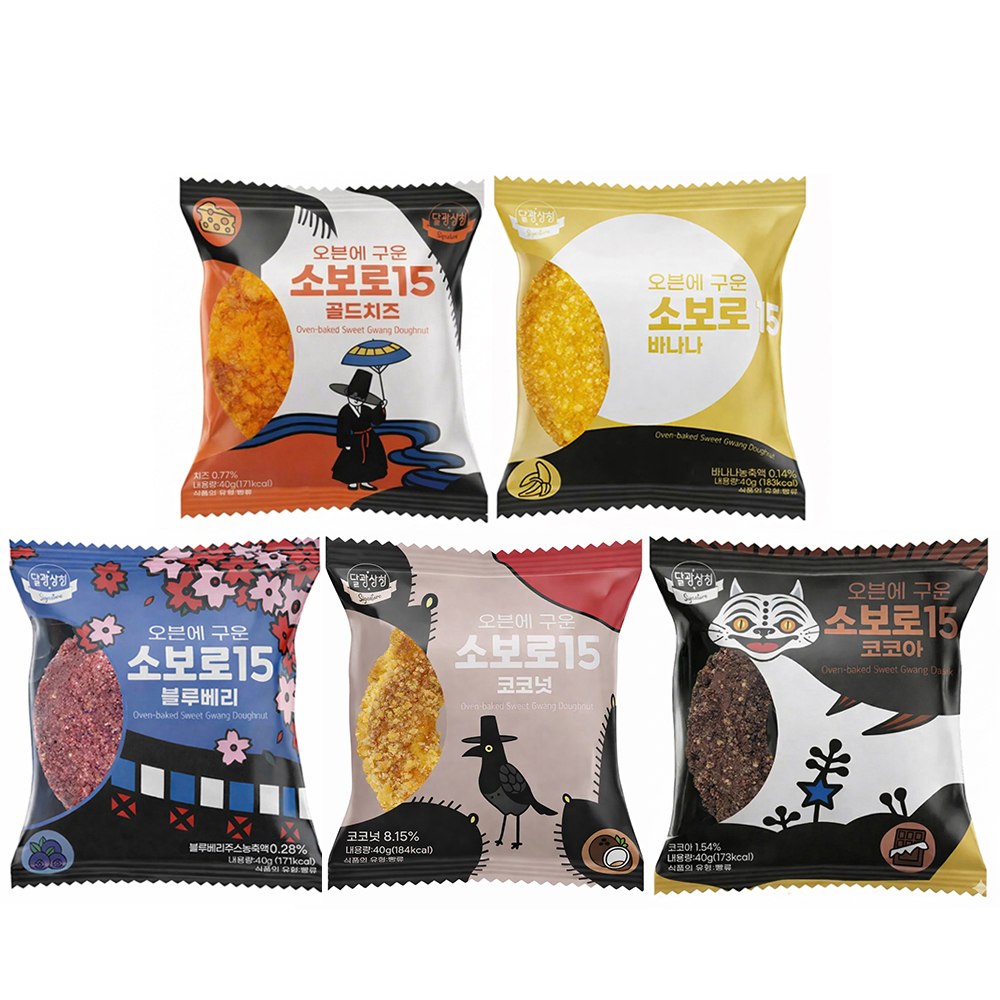 달광상회 소보로15 도넛 5가지맛 맛별세트 20개입