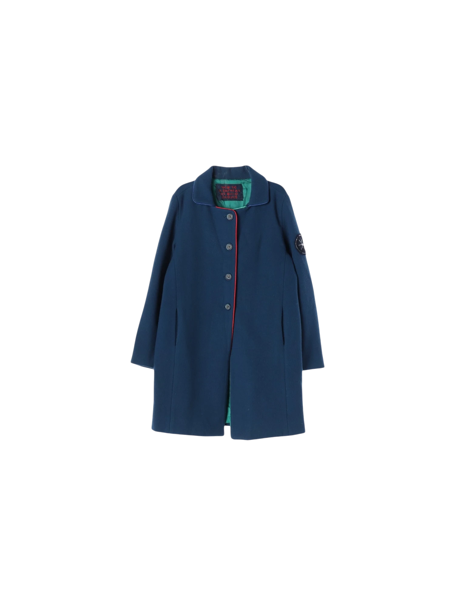 보보쇼즈 단추 블루 싱글브레스티드코트 8-9y 0
