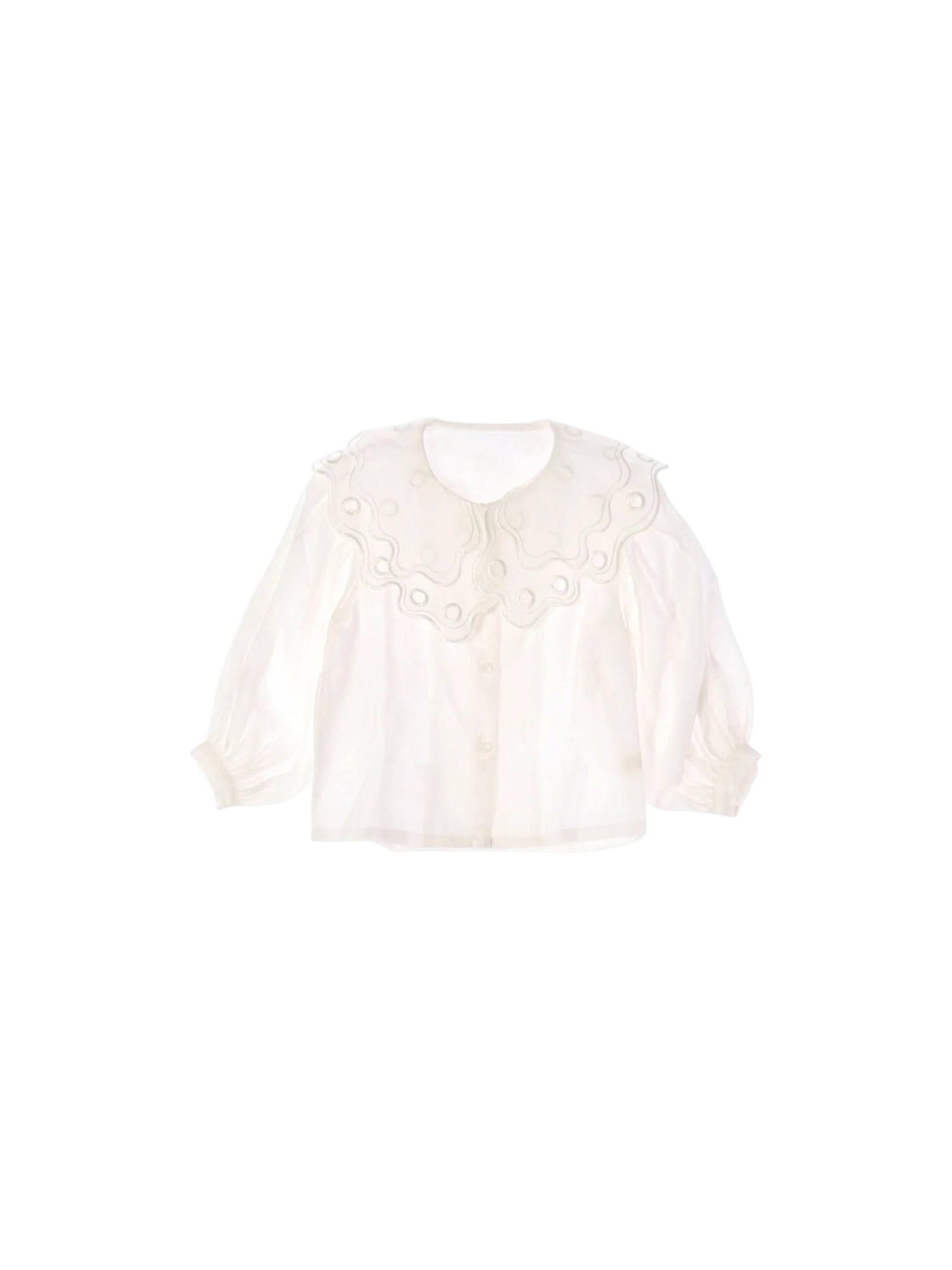 메키즈데플레어 프릴 화이트 블라우스 100cm 0