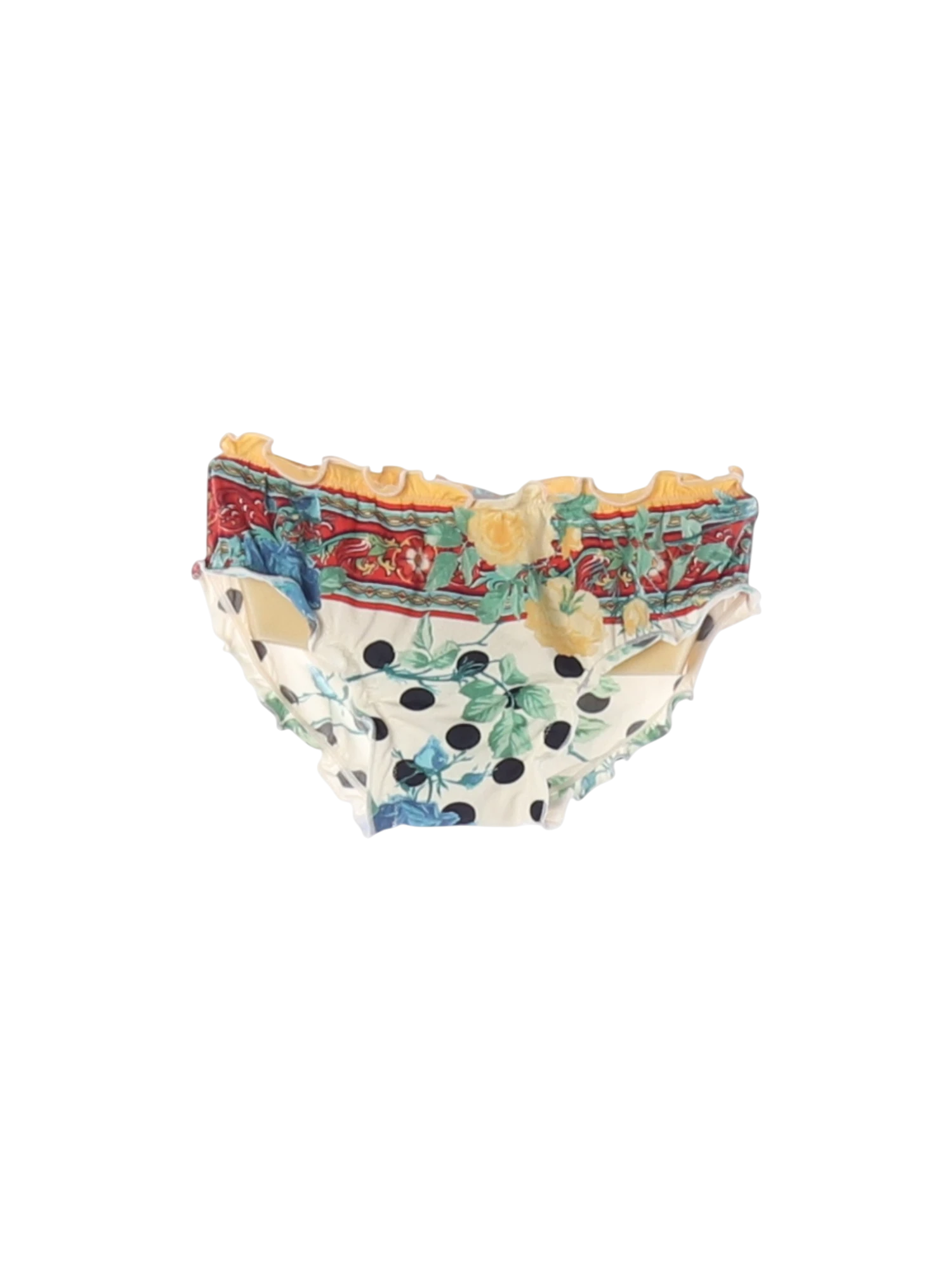 돌체앤가바나 프릴 옐로우 비키니하의 74-80cm 0