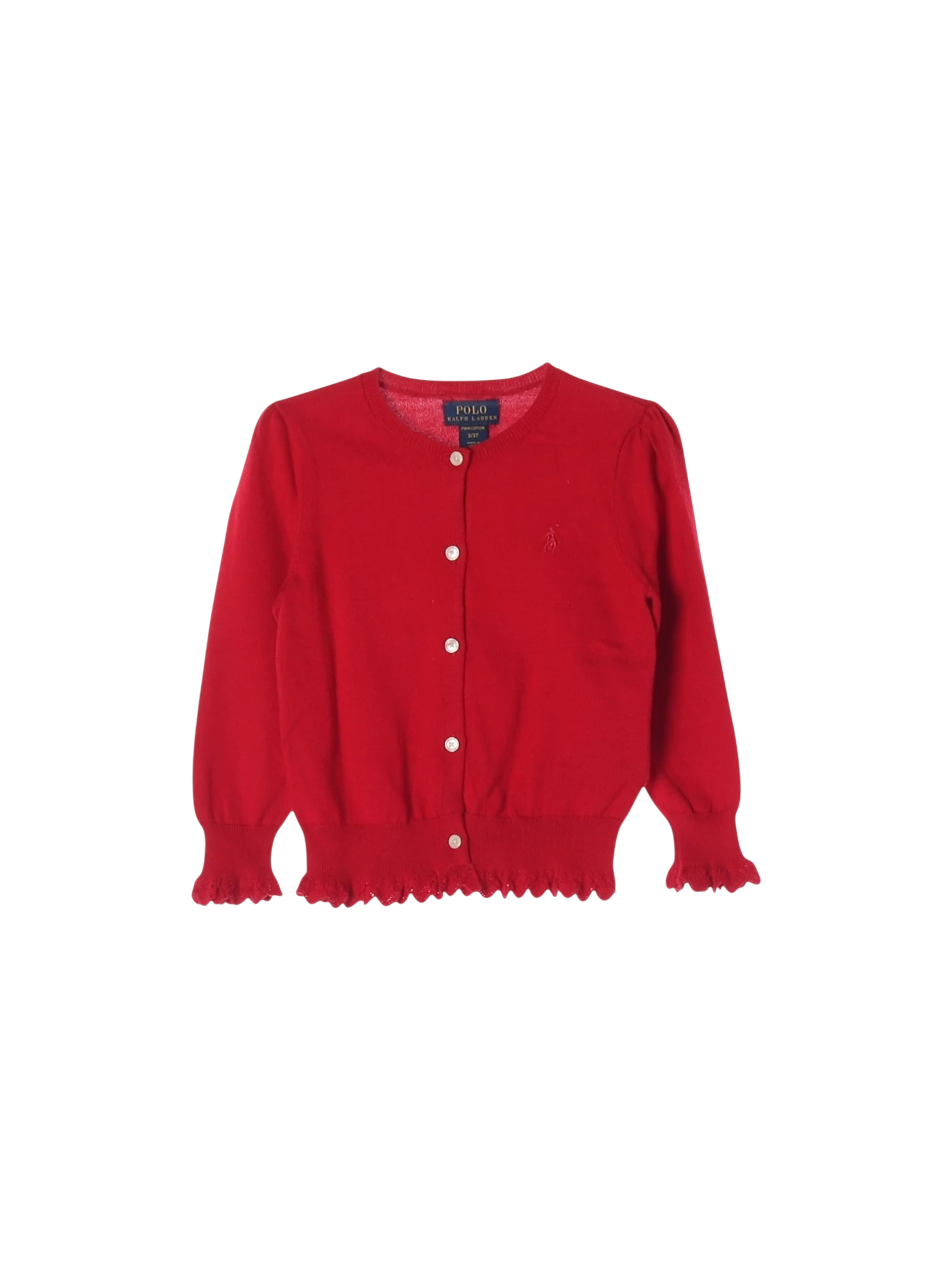랄프로렌 단추 레드 가디건 3y 0