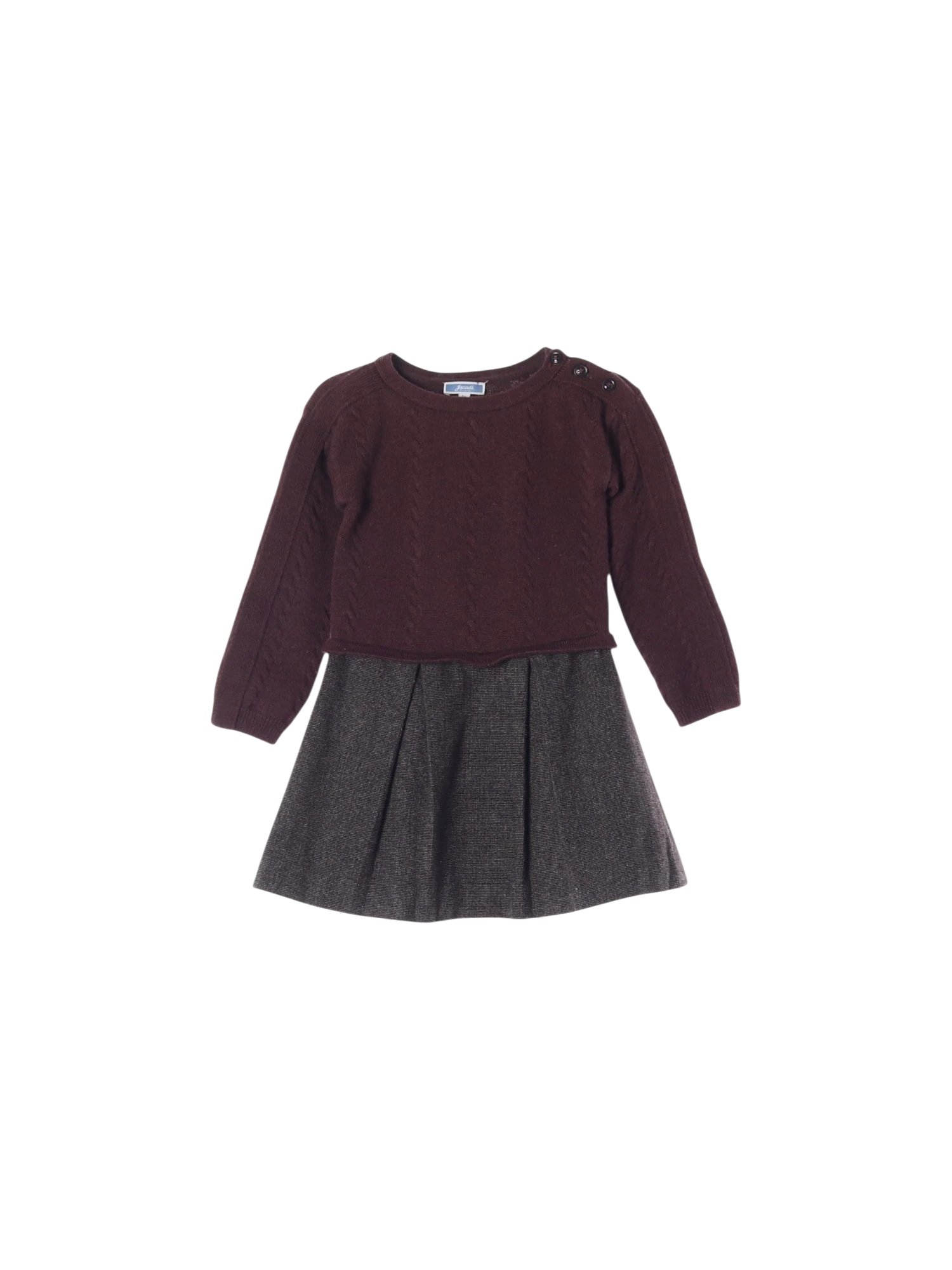 자카디 단추 브라운 드레스 4y 0