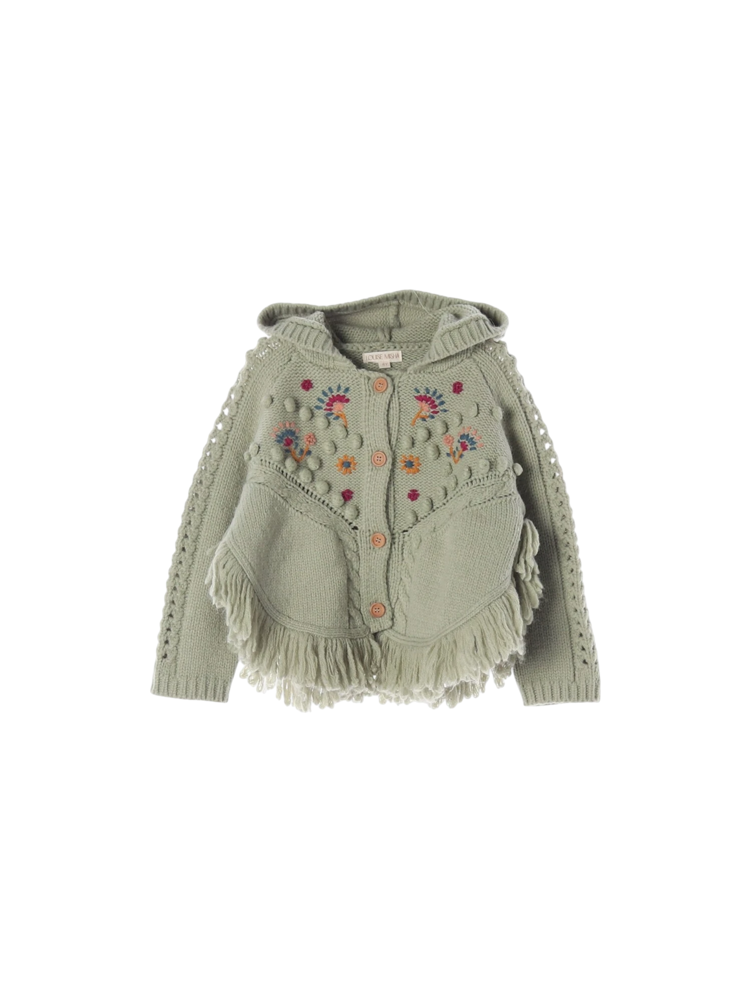 루이스미샤 프린지 카키 가디건 4y 0