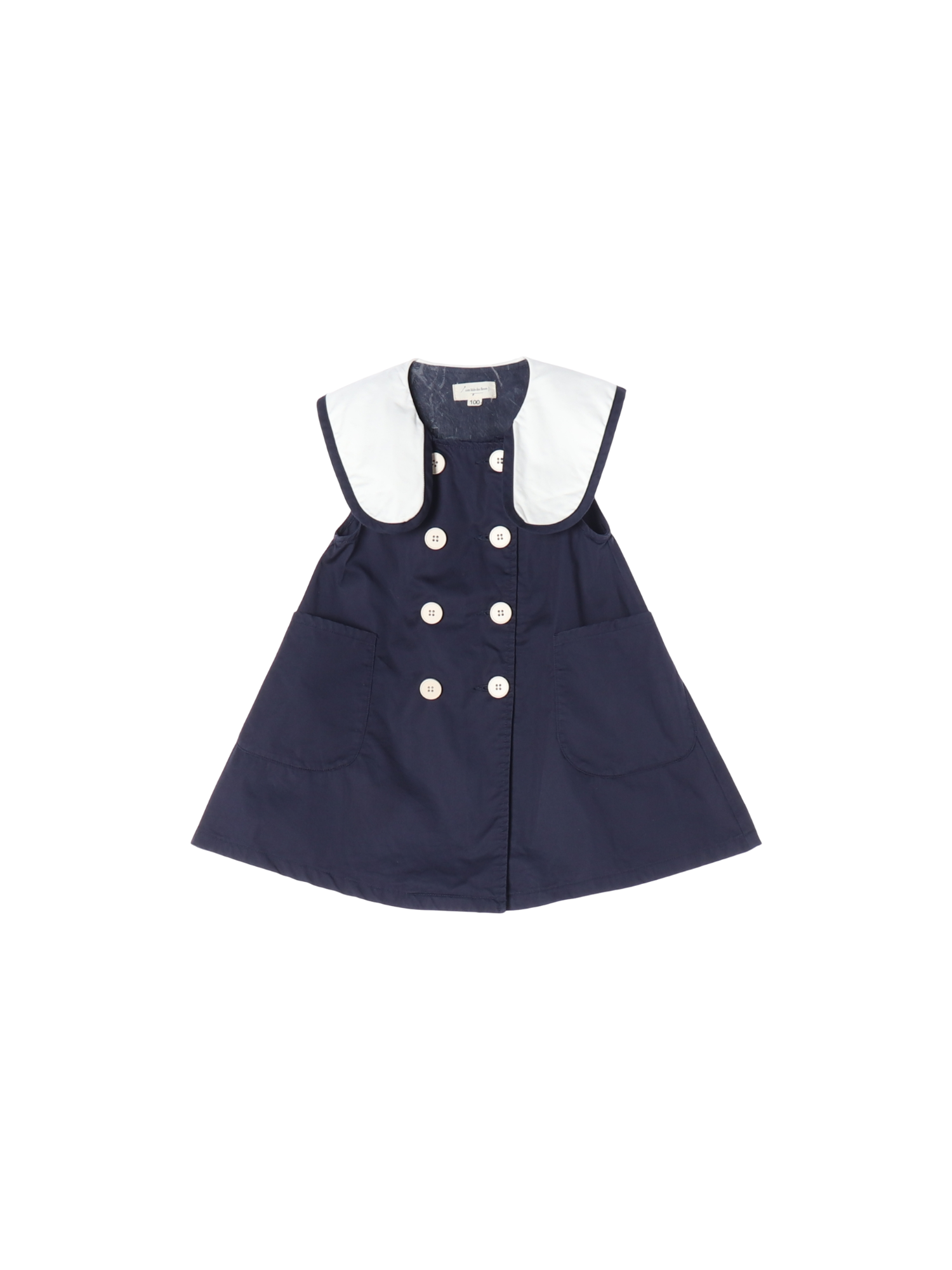 메키즈데플레어 단추 네이비 멜빵원피스 100cm 0