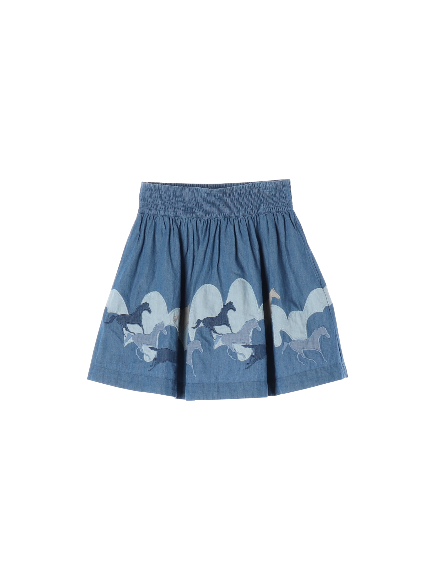 스텔라맥카트니 자수 블루 플레어스커트 10y 0