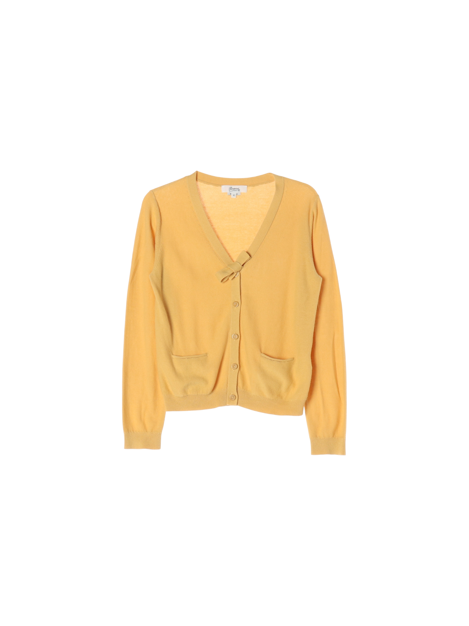 봉쁘앙 포켓 옐로우 가디건 12y 0