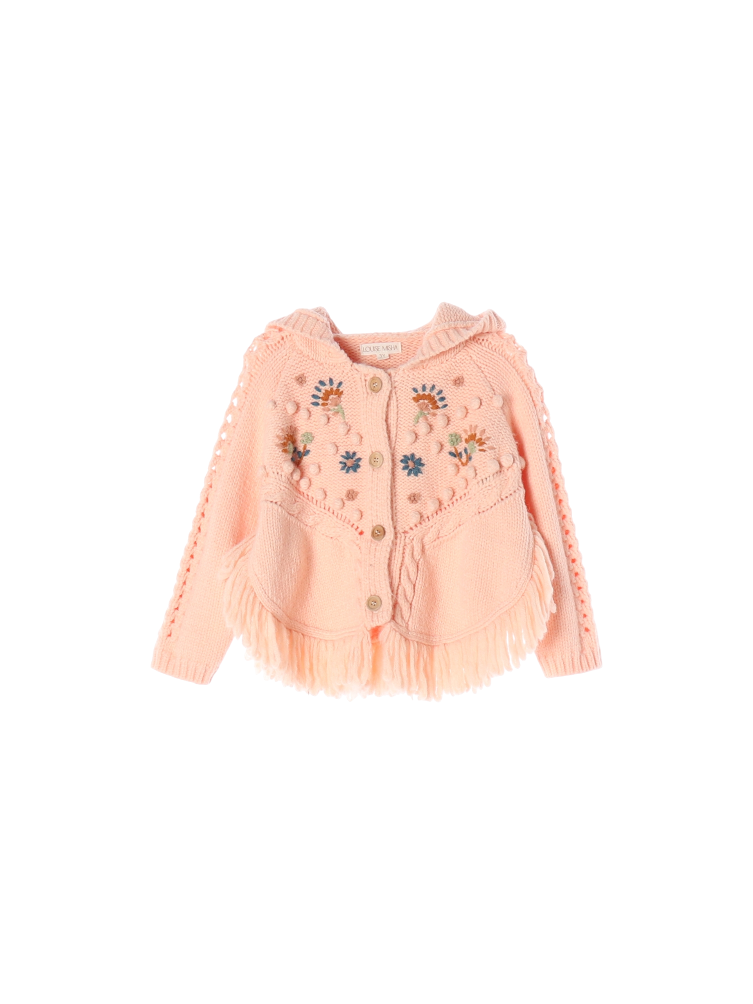 루이스미샤 플라워아플리케 핑크 가디건 3y 0