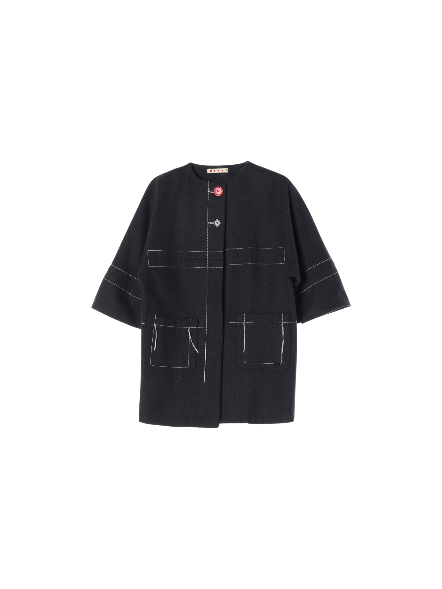 마르니 포켓 블랙 코트 6y 0