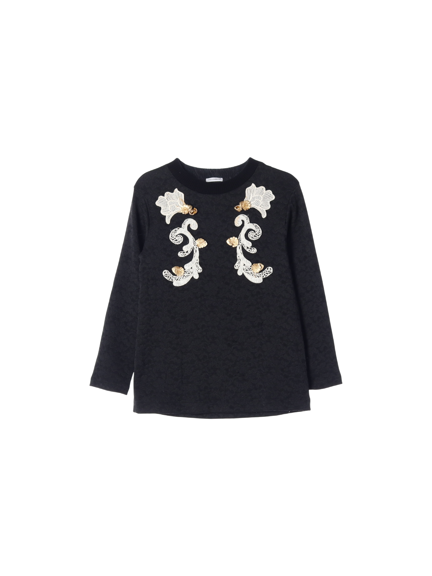 돌체앤가바나 자수 블랙 티셔츠 8y 0