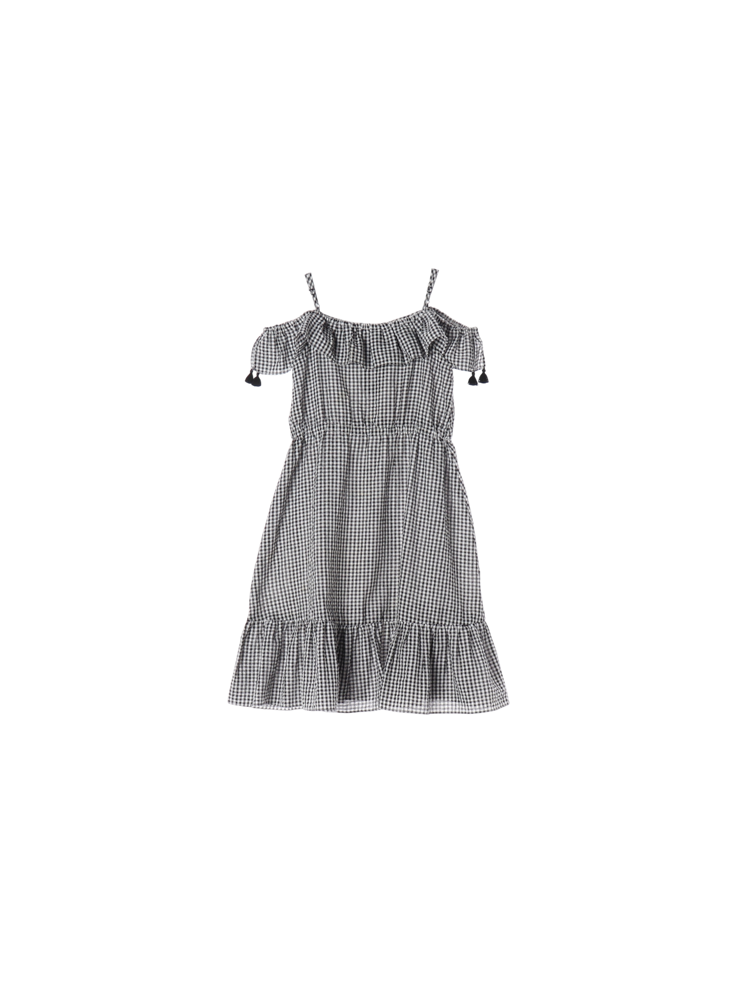 룰라비 러플 블랙 오프숄더드레스 130cm 0