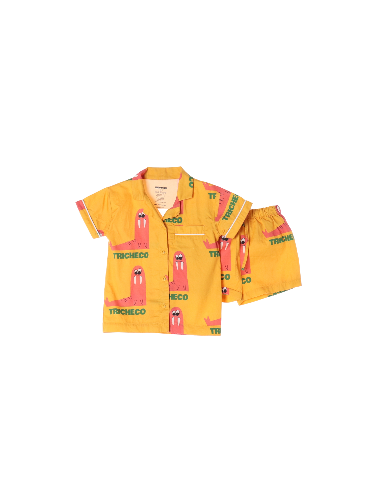 휴고러브스티키 단추 옐로우 셋업 4y 0