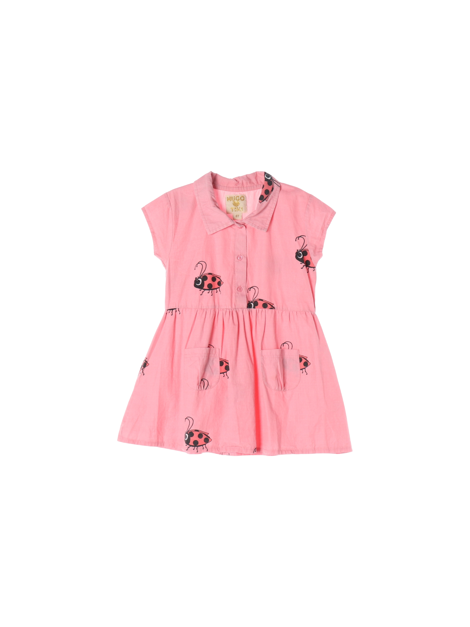 휴고러브스티키 단추 핑크 드레스 6y 0