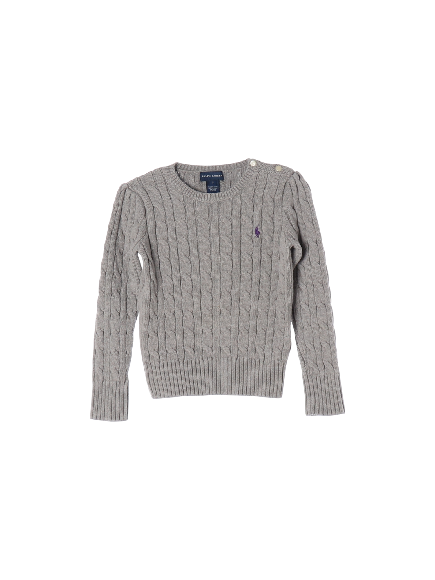 랄프로렌 니트꽈배기 그레이 스웨터 5y 0