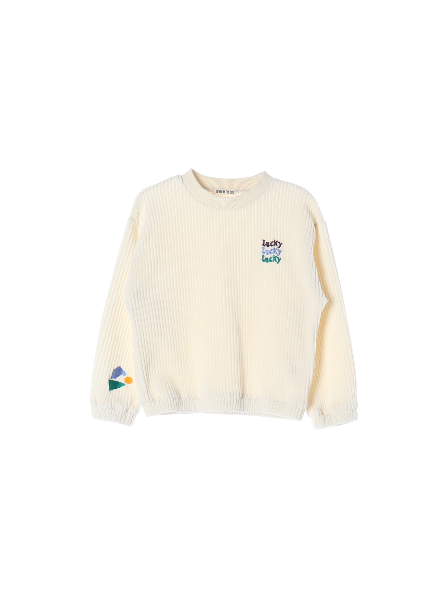 데님인더박스 드롭숄더 화이트 스웨터 120cm 0