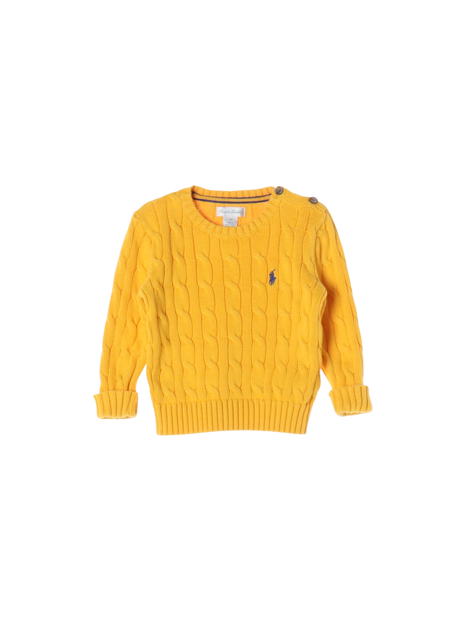 랄프로렌 니트꽈배기 옐로우 스웨터 12m 0