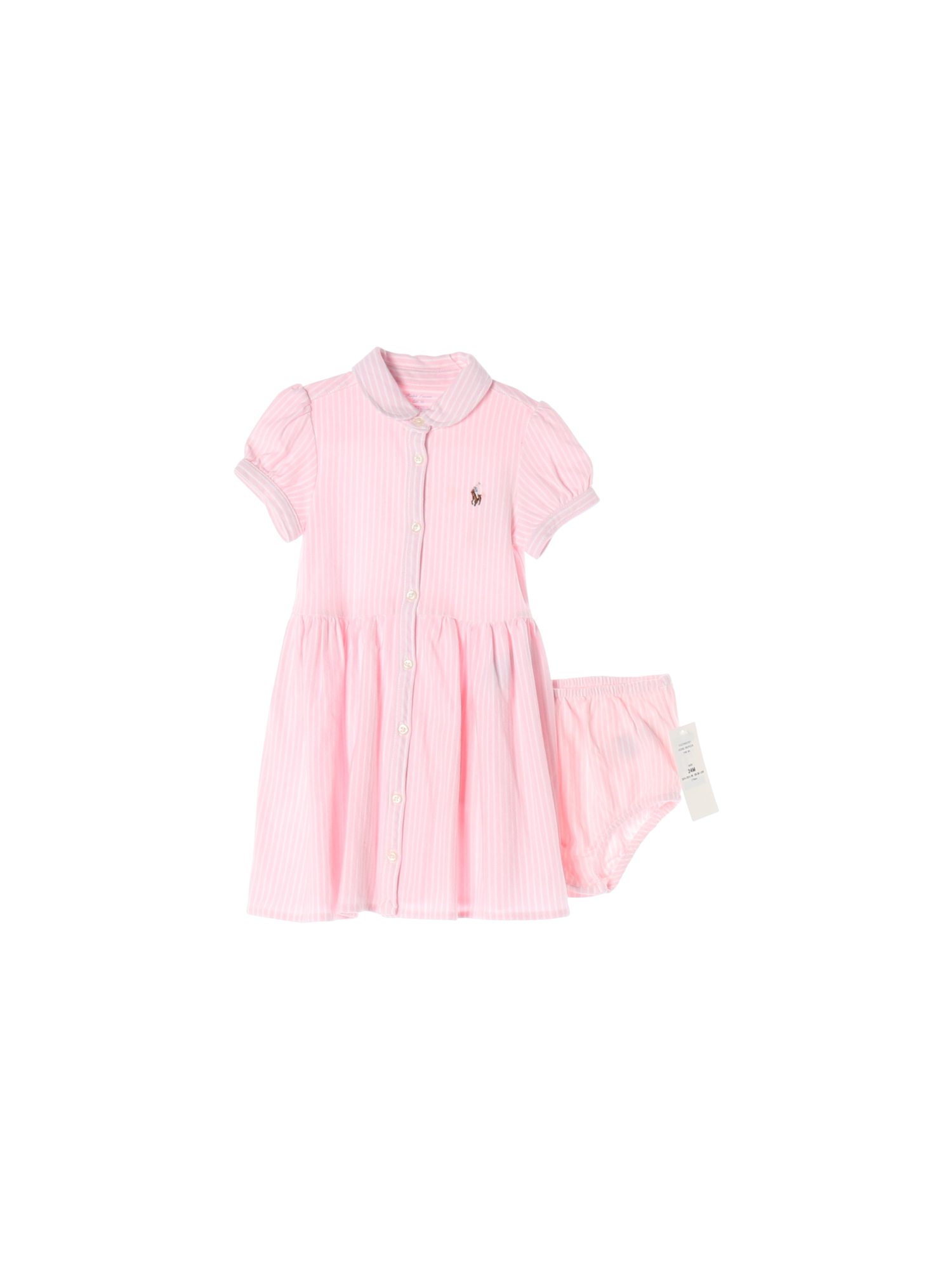 랄프로렌 단추 핑크 셔츠원피스 24m 0