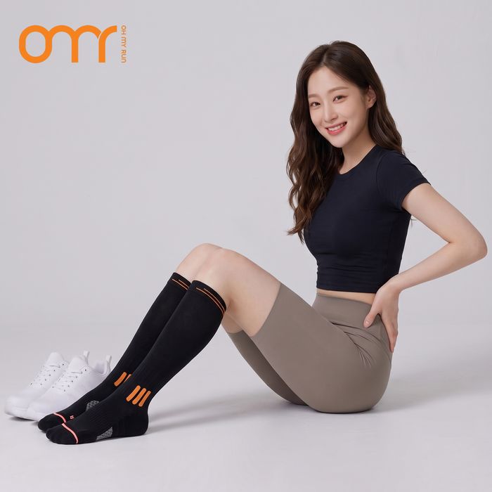 오마이런 여성 러닝 니삭스 스포츠 헬스 테니스 장목 양말 쿠션