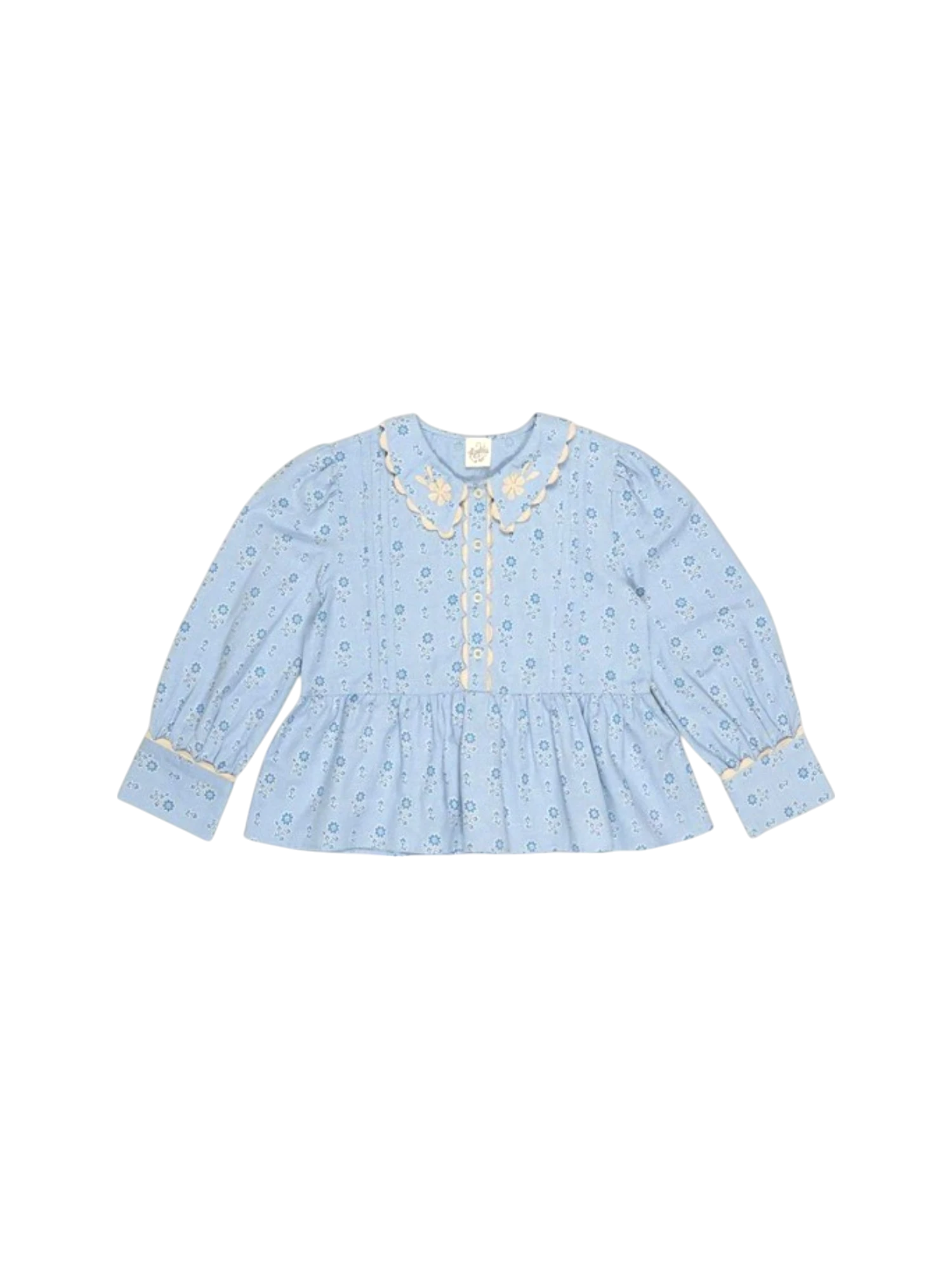 아폴리나 Cora Blouse - Folk Floral Blue Mist 블라우스 2-3y 0