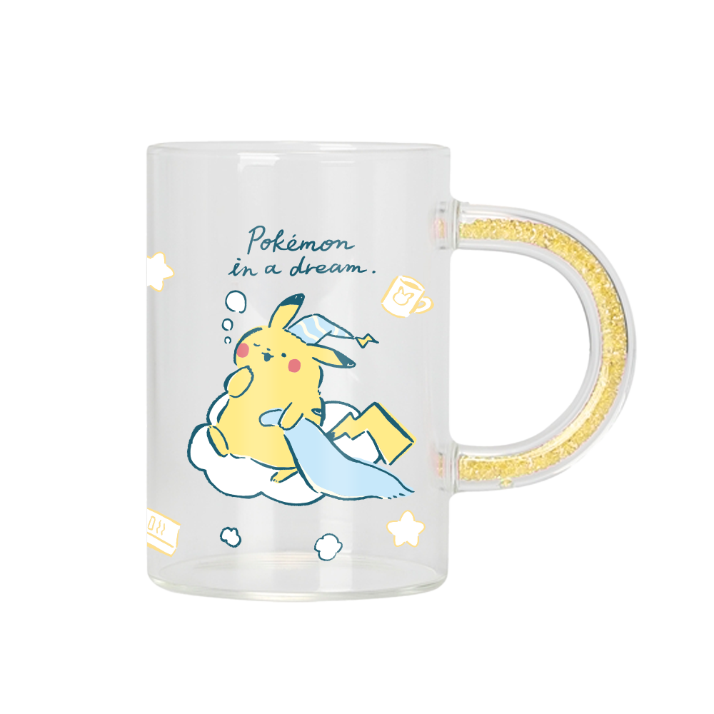 포켓몬 스토어 샤이닝 유리컵 「Pokémon in a dream」 옐로우