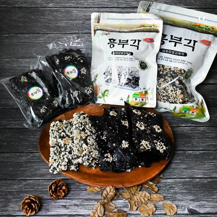[다온식품]김부각 흥부각기가막혀 남원찹쌀김부각 선물세트 아이들간식 맥주안주 마른안주 영양간식 비건간식