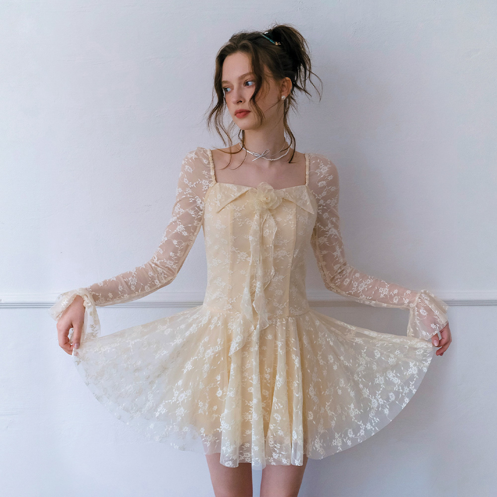 ★Cest Moidew★ Cest_Embroidery lace ruffled dress Designer fashion, Seoul-fully created | W Concept