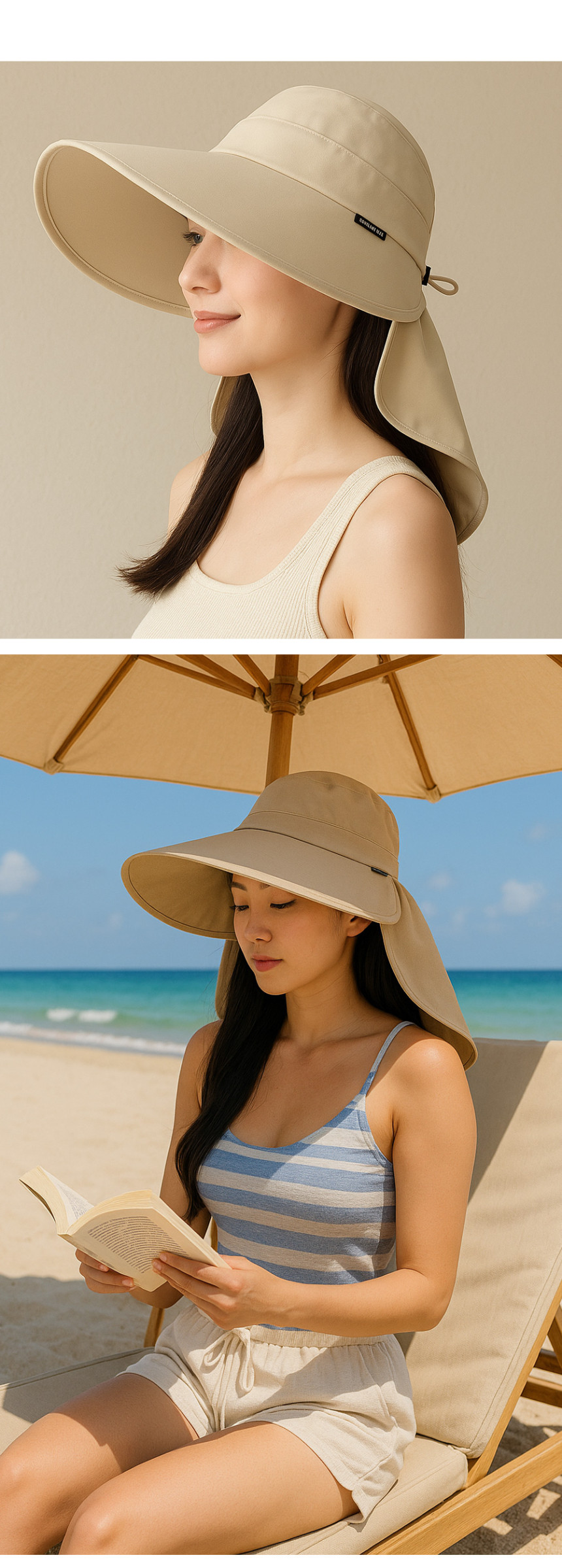 여름 자외선차단 쿨링 썬캡 모자 분리형 캡 넥워머07jpg