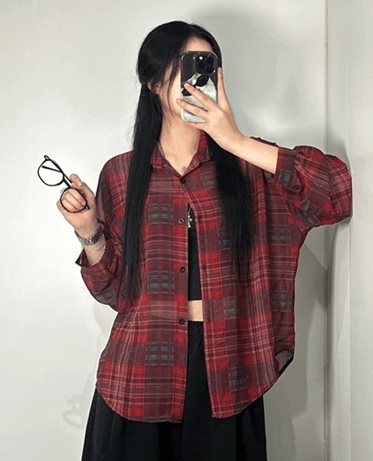 250612_gif_오버핏 시스루 체크 남방 셔츠 T111.gif