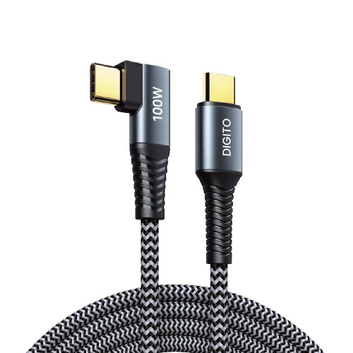 디지토 CtoC 100W C타입 PD 고속충전 엘보우 90도 데이터전송 초고속 케이블 DT-ECTOC15M