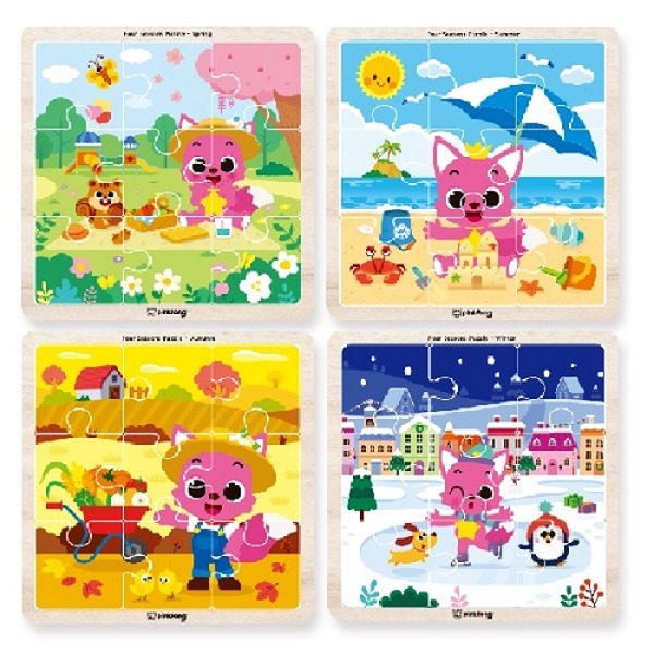 (PD)핑크퐁원목사계절퍼즐(9pcs)봄여름가을겨울