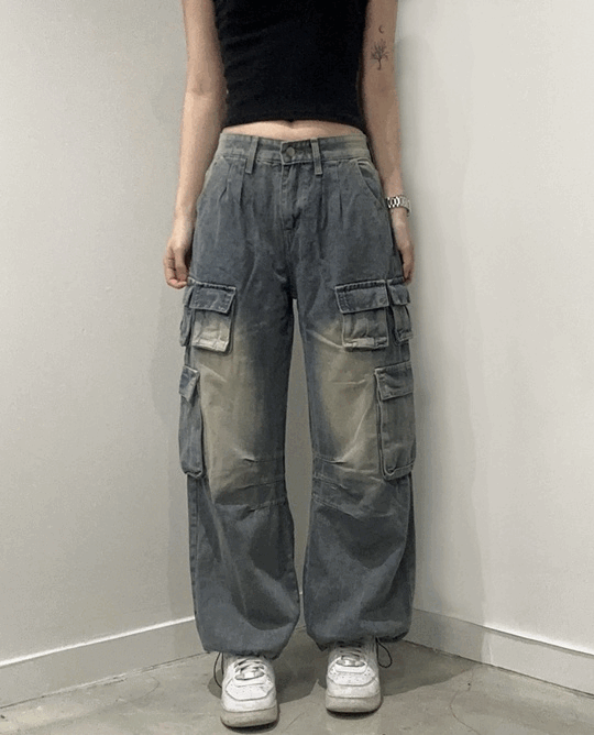 251016_gif_포켓 핀턱 와이드 조거 데님 팬츠.gif