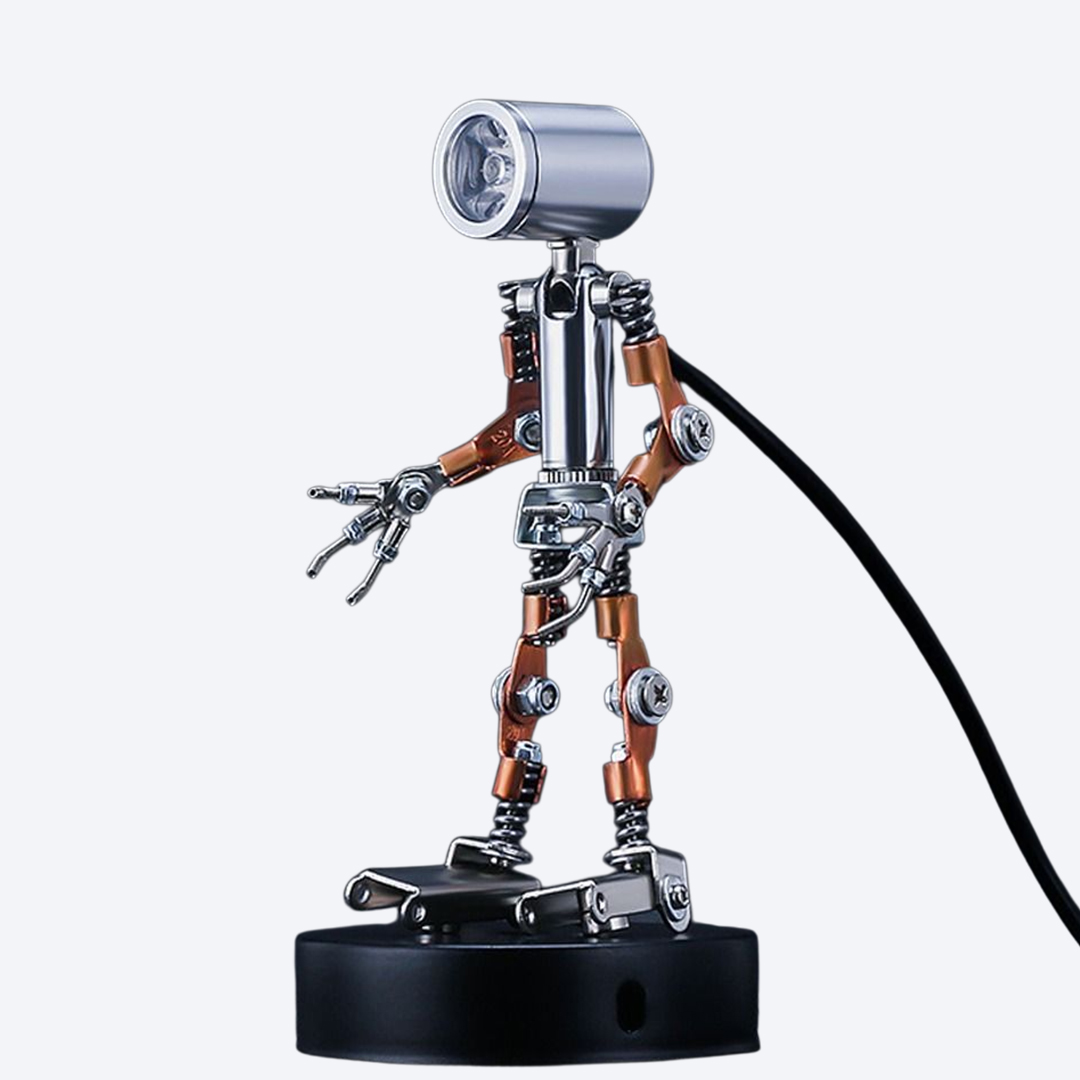 i-Robot 레트로 빈티지 스틸 로봇 스탠드 무드 램프_메카닉 미니 아이로봇
