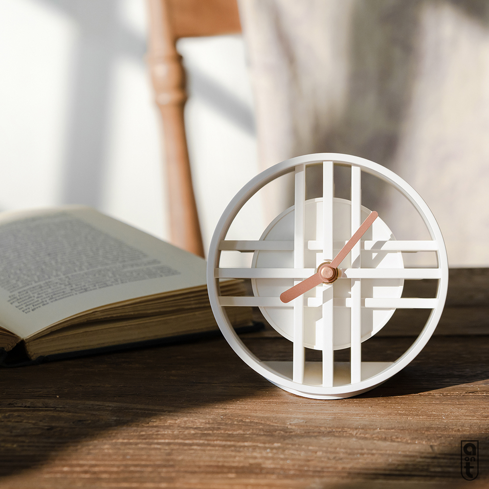 창호문양 탁상시계