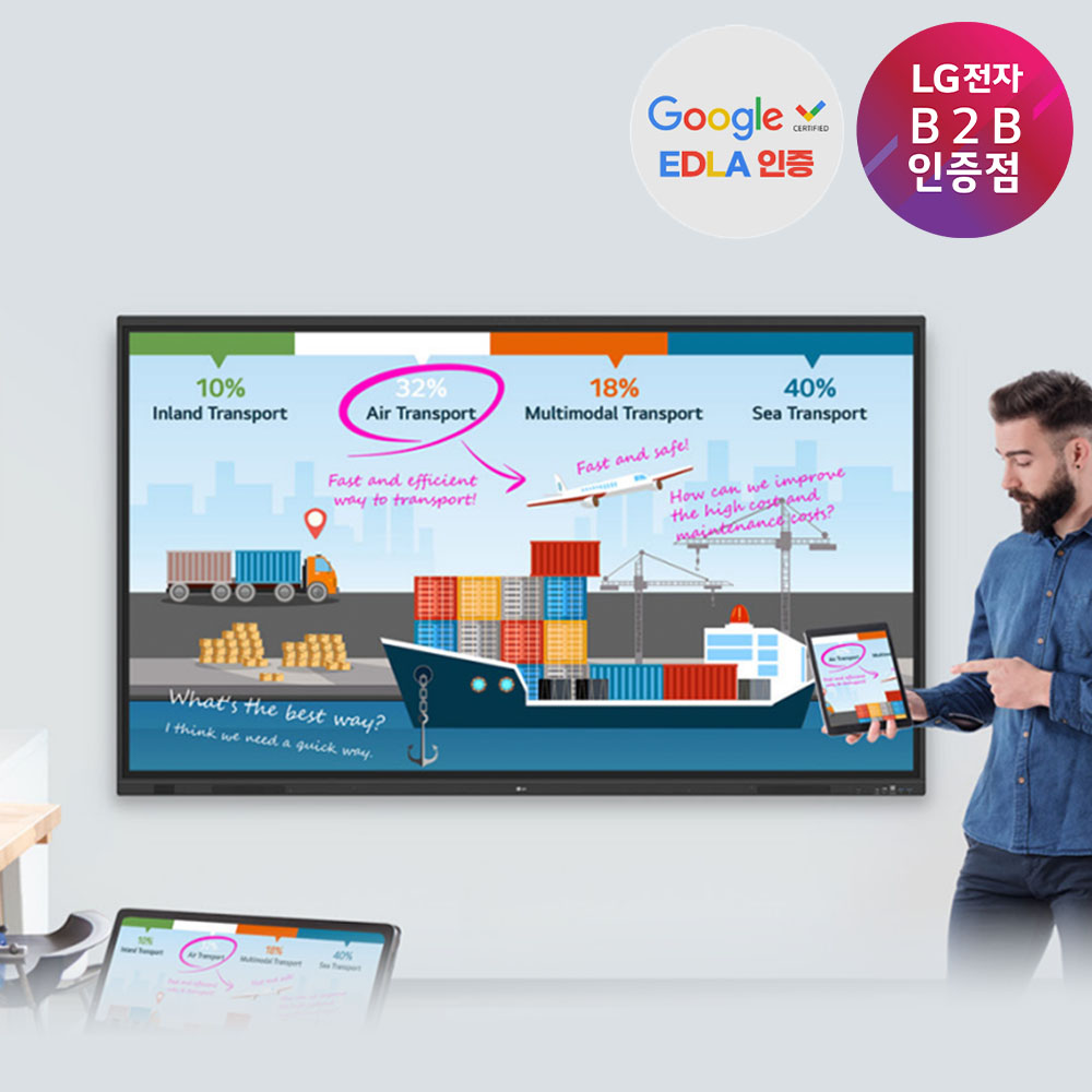 LG전자 75인치 전자칠판 안드로이드 스마트보드 75TR3DQ