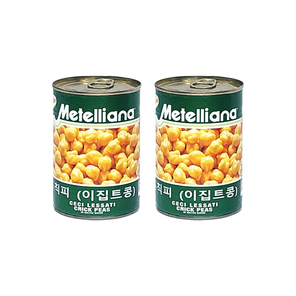 메텔리아나 병아리콩 칙피 이집트콩 통조림 400g X 2개
