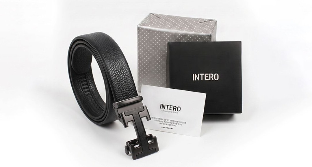 [INTERO]인테로골프 남성 H라인 천연소가죽 골프벨트 ITA(선물포장)