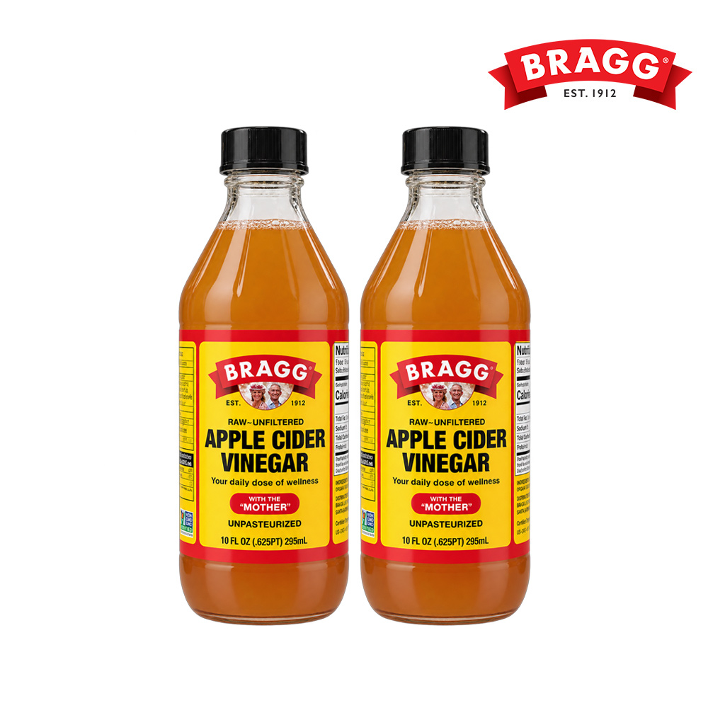 브래그 유기농 애사비 애플사이다비니거 사과식초 혈당 스파이크 다이어트 295ml, 2개