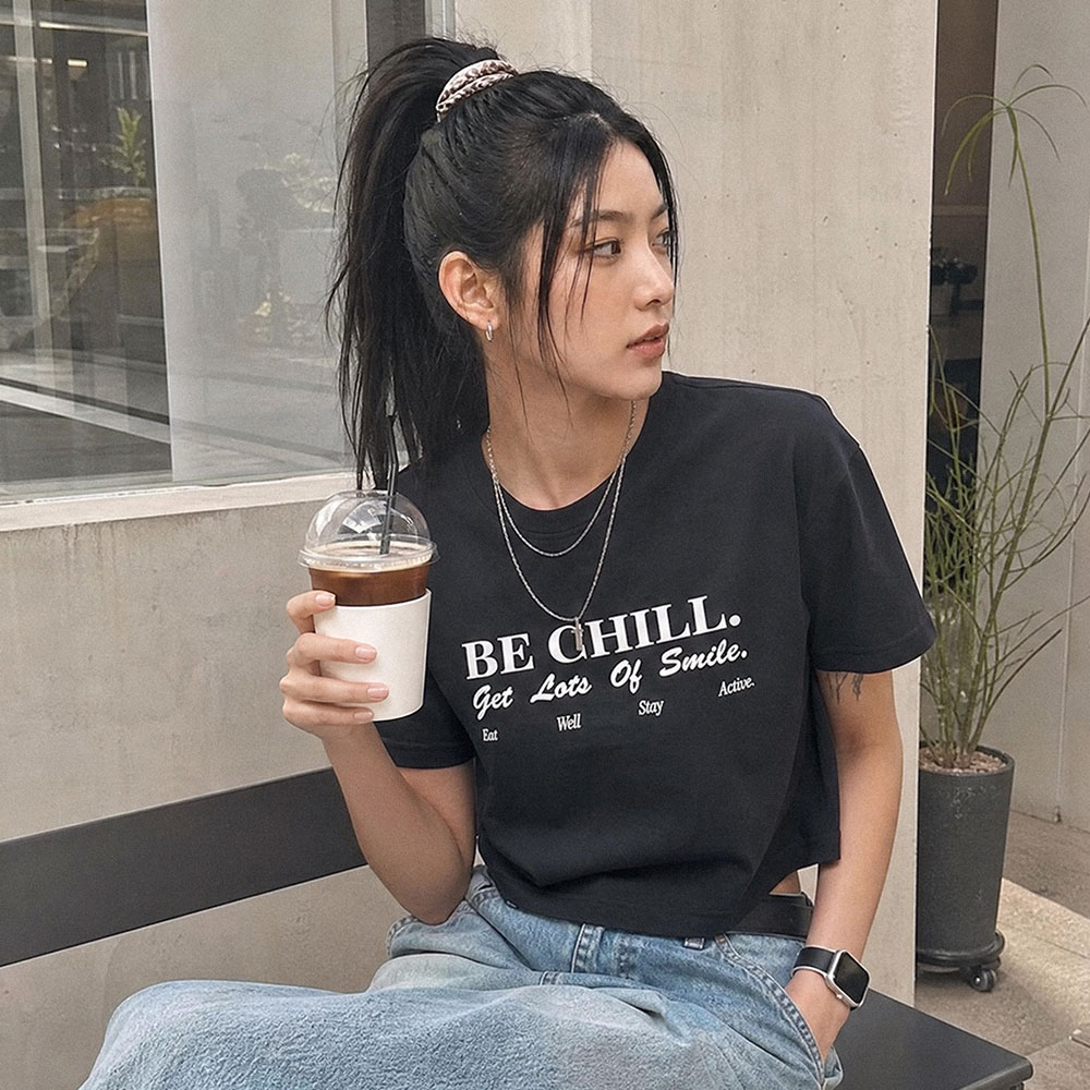 퀵드라이 크롭 CHILL 티셔츠