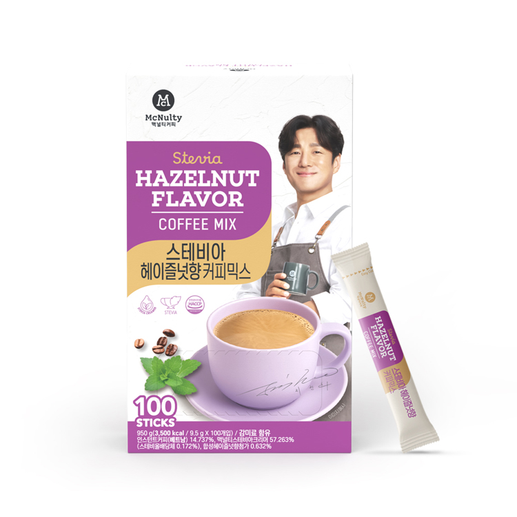 맥널티 당제로 스테비아 헤이즐넛향 커피믹스 100개입