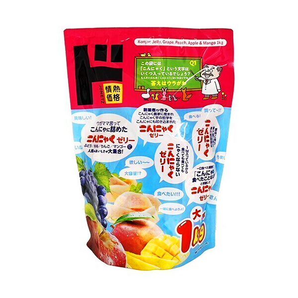 돈키호테 곤약젤리 MIX 대용량 - 포도 복숭아 사과 망고 1kg(ドン·キホーテ こんにゃくゼリーMIX 大容量)
