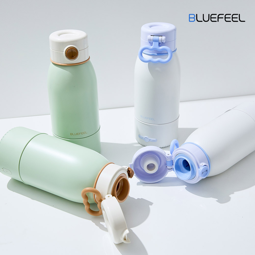 [블루필] 무선 전기포트 휴대용 분유포트 가열 텀블러 이유식 여행용 500ml