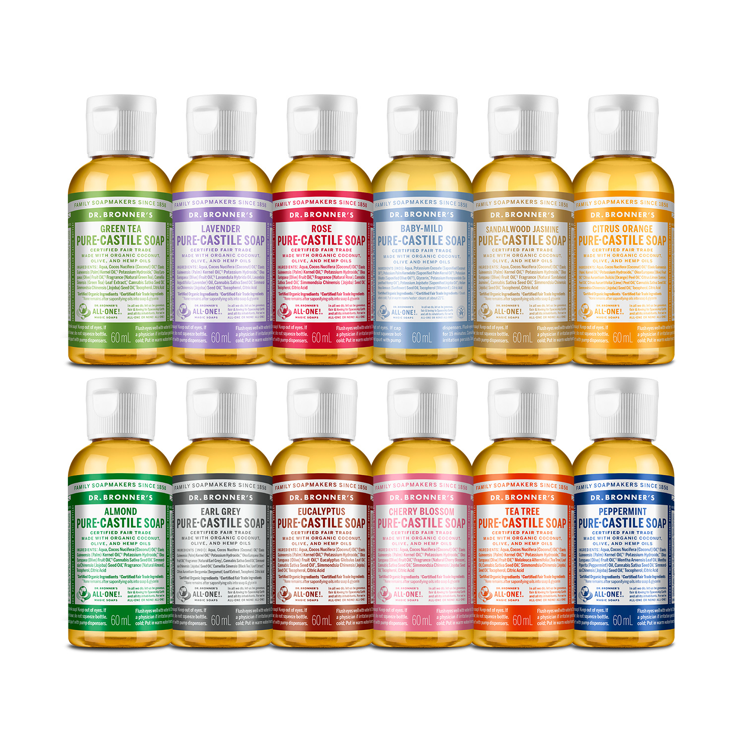 닥터브로너스 캐스틸 솝 60ml 12종 택1 공식수입