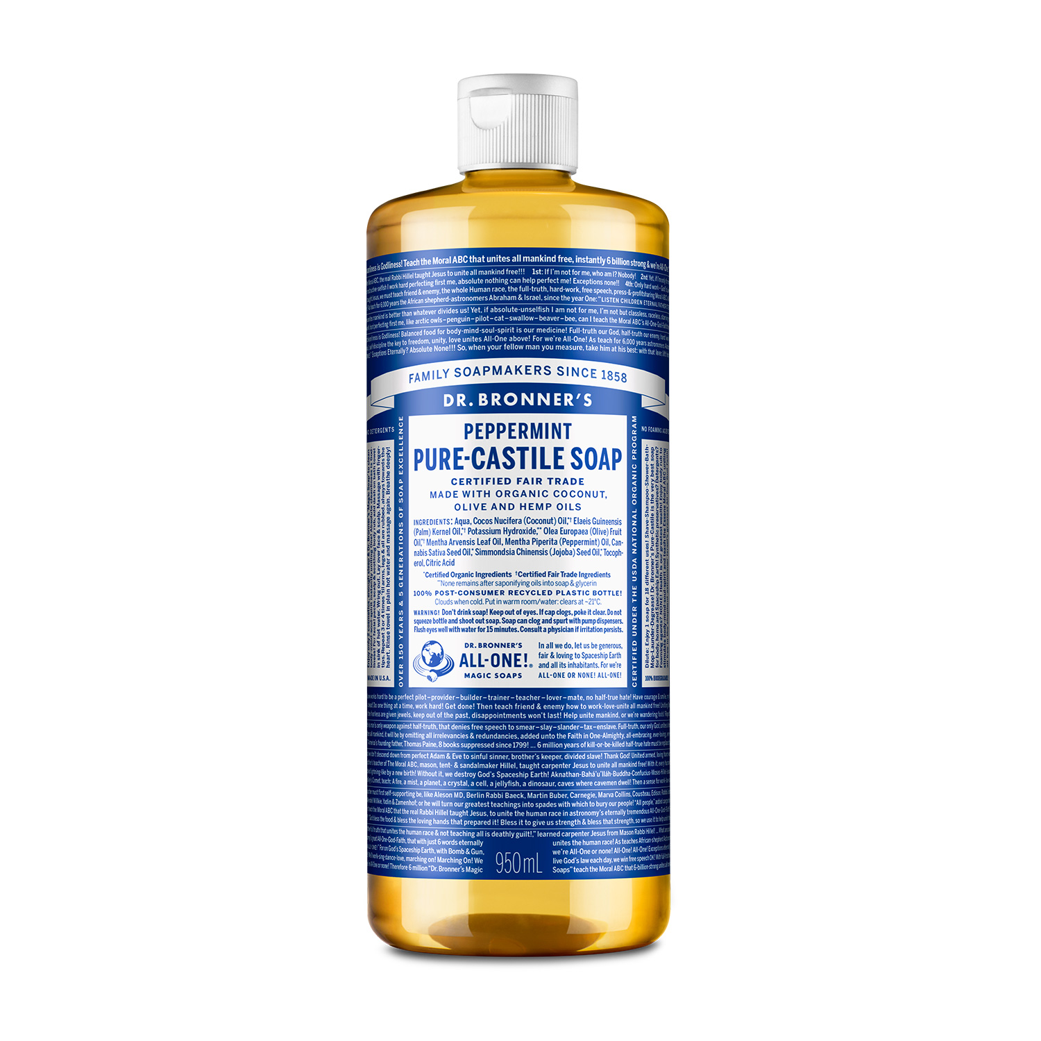 닥터브로너스 캐스틸 솝 페퍼민트 950ml 공식수입