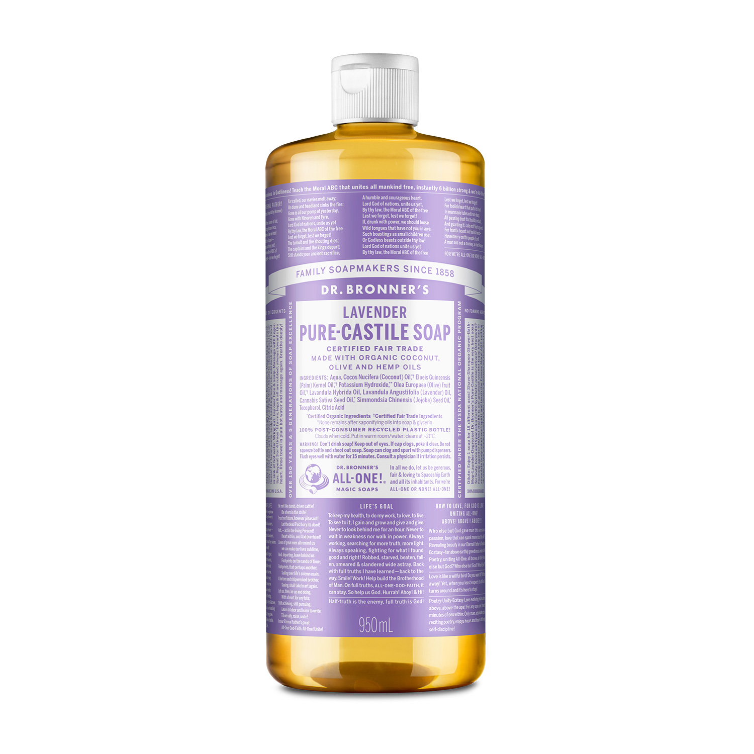 닥터브로너스 캐스틸 솝 라벤더 950ml 공식수입