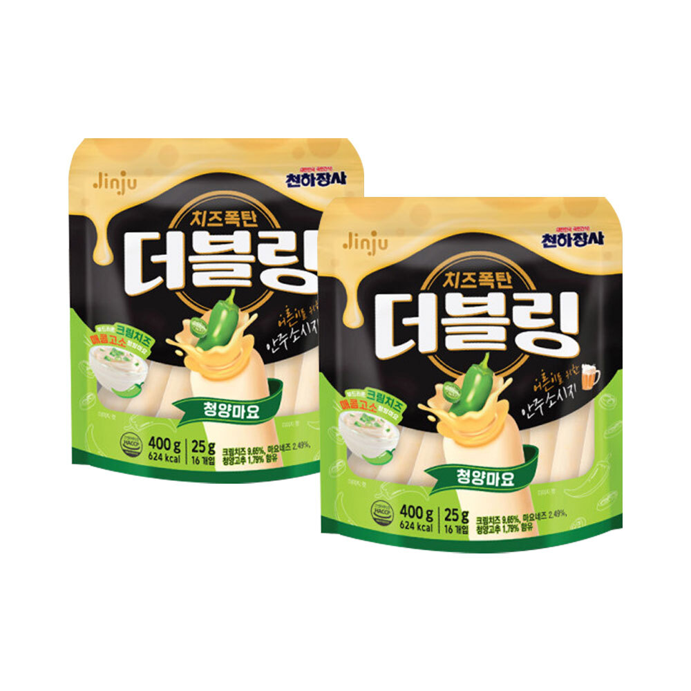 진주햄 천하장사 더블링 청양마요 치즈 400g X 2개