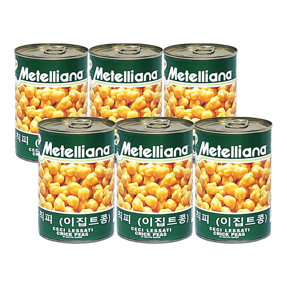 메텔리아나 병아리콩 칙피 이집트콩 통조림 400g X 6개