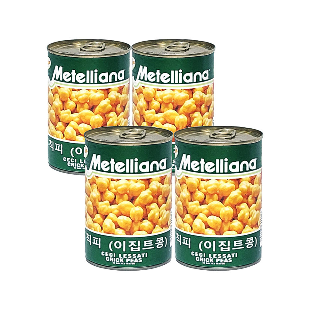 메텔리아나 병아리콩 칙피 이집트콩 통조림 400g X 4개
