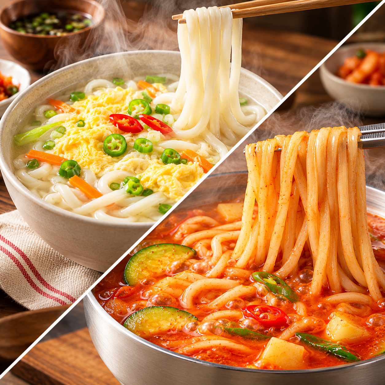 [깜짝특가 11,900원~] 쫄깃 멸치 생칼국수 / 강릉식 장칼국수 2kg 12인  (생칼/장칼/반반)