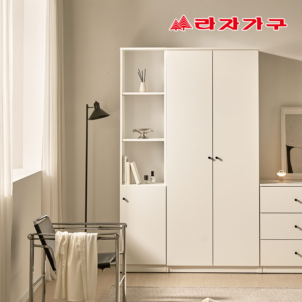 라자가구 더모어 키큰 틈새 수납 다용도 슬림 여닫이 선반장 400