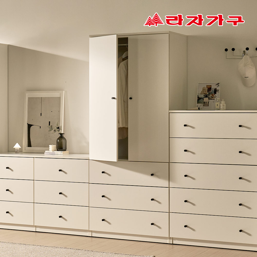 라자가구 더모어 키큰 장롱 빅수납 3단 서랍 옷장 800